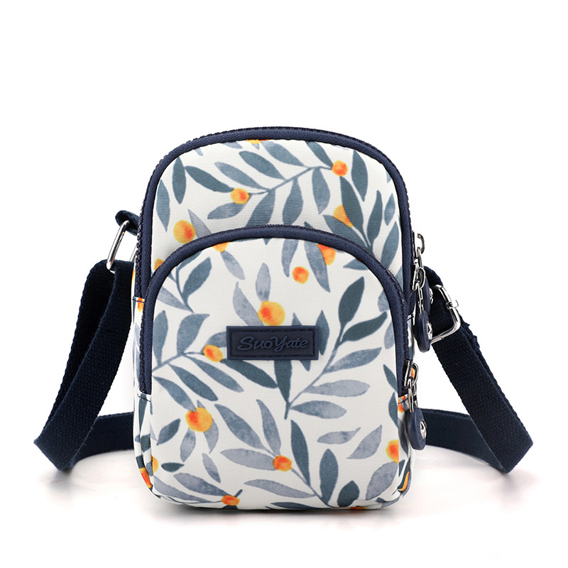 Ženska torbica za mobitel, višeslojna crossbody, etničkog stila (Oxford tkanina • zatvarač • unutarnja mreža sa zatvaračem • uspravni kvadratni oblik • podstava od poliestera)