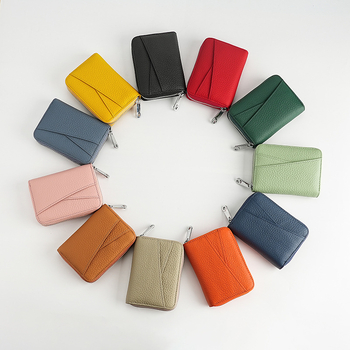 Δερμάτινος Ακορντεόν Καρτών με Πολλαπλά Διαμερίσματα, Αντιμαγνητικό, Πρώτο Στρώμα Βοδινού Δέρματος, Θήκη για Κέρματα, Αστικός Μινιμαλισμός