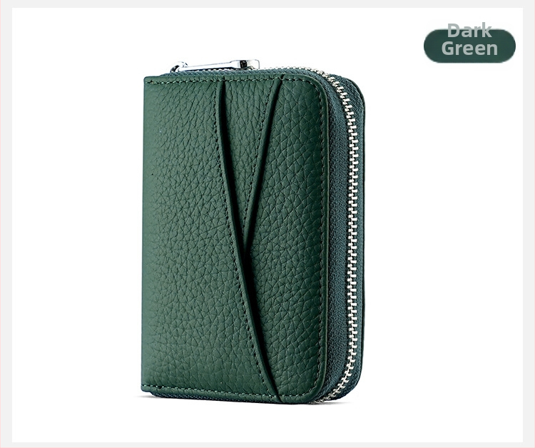 Δερμάτινος Ακορντεόν Καρτών με Πολλαπλά Διαμερίσματα, Αντιμαγνητικό, Πρώτο Στρώμα Βοδινού Δέρματος, Θήκη για Κέρματα, Αστικός Μινιμαλισμός