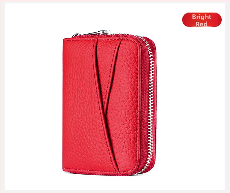 Δερμάτινος Ακορντεόν Καρτών με Πολλαπλά Διαμερίσματα, Αντιμαγνητικό, Πρώτο Στρώμα Βοδινού Δέρματος, Θήκη για Κέρματα, Αστικός Μινιμαλισμός