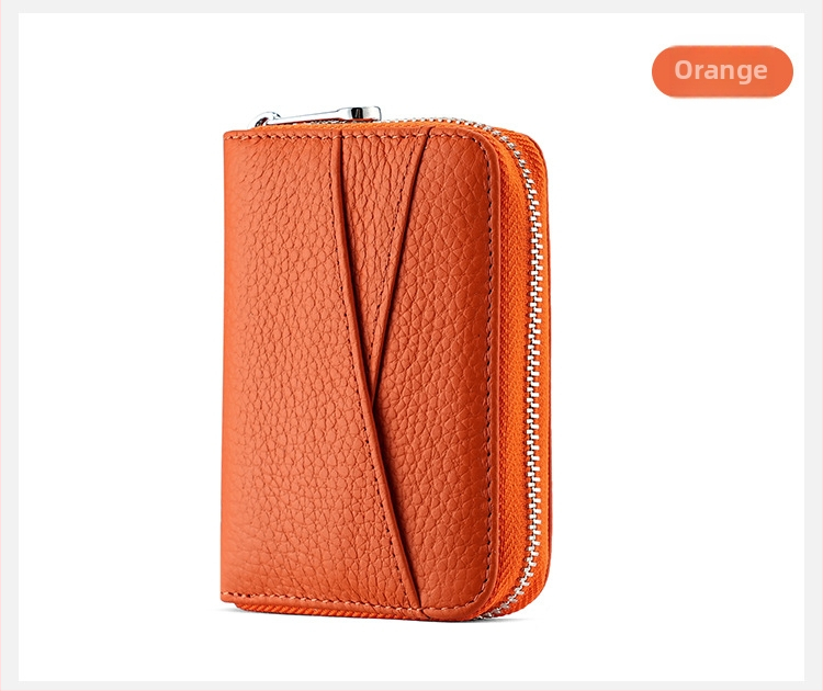 Δερμάτινος Ακορντεόν Καρτών με Πολλαπλά Διαμερίσματα, Αντιμαγνητικό, Πρώτο Στρώμα Βοδινού Δέρματος, Θήκη για Κέρματα, Αστικός Μινιμαλισμός