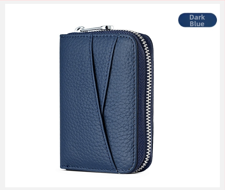 Δερμάτινος Ακορντεόν Καρτών με Πολλαπλά Διαμερίσματα, Αντιμαγνητικό, Πρώτο Στρώμα Βοδινού Δέρματος, Θήκη για Κέρματα, Αστικός Μινιμαλισμός