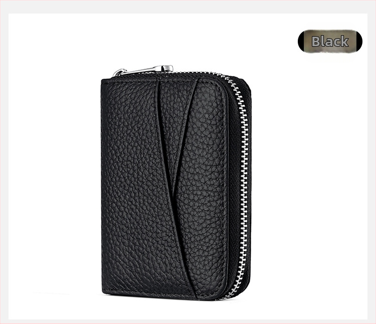 Δερμάτινος Ακορντεόν Καρτών με Πολλαπλά Διαμερίσματα, Αντιμαγνητικό, Πρώτο Στρώμα Βοδινού Δέρματος, Θήκη για Κέρματα, Αστικός Μινιμαλισμός