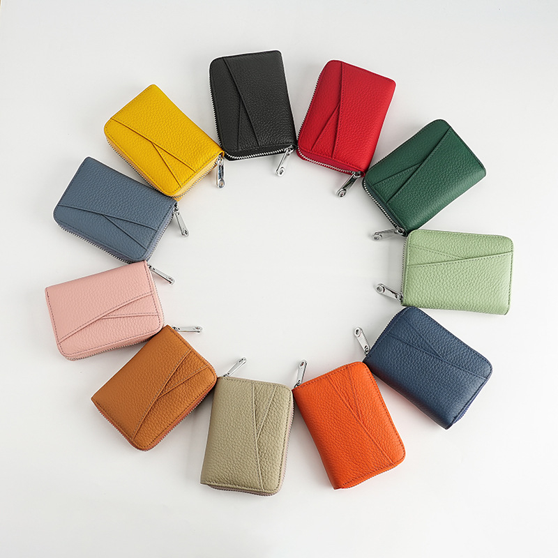 Δερμάτινος Ακορντεόν Καρτών με Πολλαπλά Διαμερίσματα, Αντιμαγνητικό, Πρώτο Στρώμα Βοδινού Δέρματος, Θήκη για Κέρματα, Αστικός Μινιμαλισμός