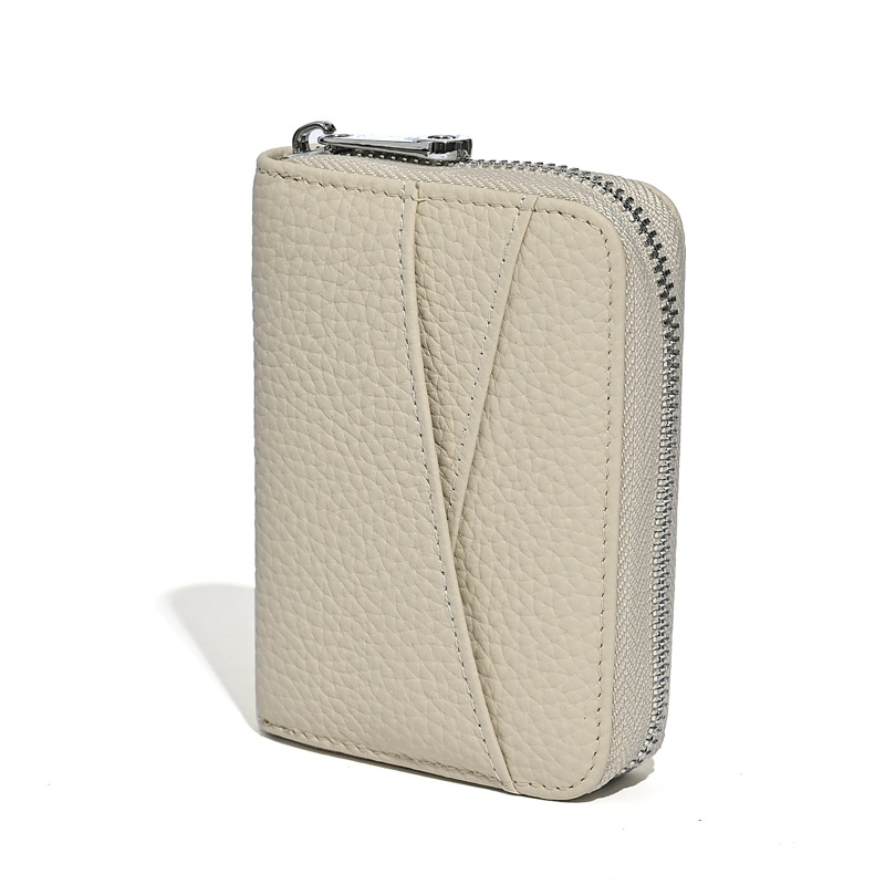 Δερμάτινος Ακορντεόν Καρτών με Πολλαπλά Διαμερίσματα, Αντιμαγνητικό, Πρώτο Στρώμα Βοδινού Δέρματος, Θήκη για Κέρματα, Αστικός Μινιμαλισμός