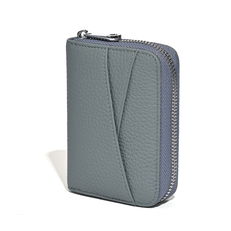 Δερμάτινος Ακορντεόν Καρτών με Πολλαπλά Διαμερίσματα, Αντιμαγνητικό, Πρώτο Στρώμα Βοδινού Δέρματος, Θήκη για Κέρματα, Αστικός Μινιμαλισμός