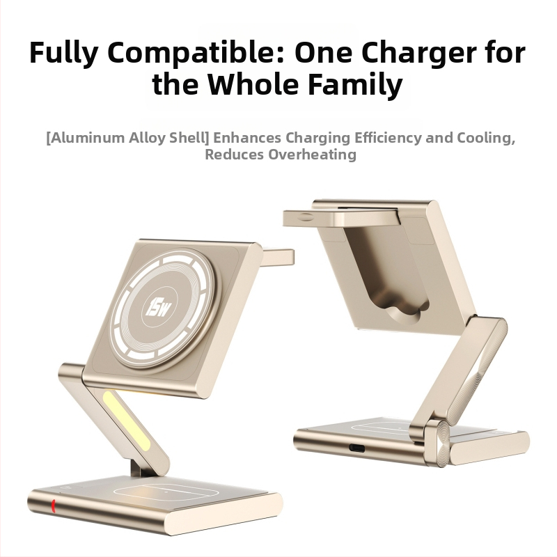 Magnetický bezdrôtový nabíjač 3 v 1 pre Apple iPhone Qi2 PD rýchle nabíjanie, celkový výkon 23W (Telefón 15W / Slúchadlá 5W / Hodinky 2,5W)