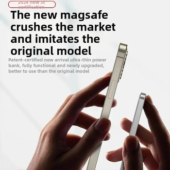 CCC sertificēts MagSafe bezvadu Power Bank iPhone ierīcēm – 15W izvads, QC 2.0 ātrā uzlāde