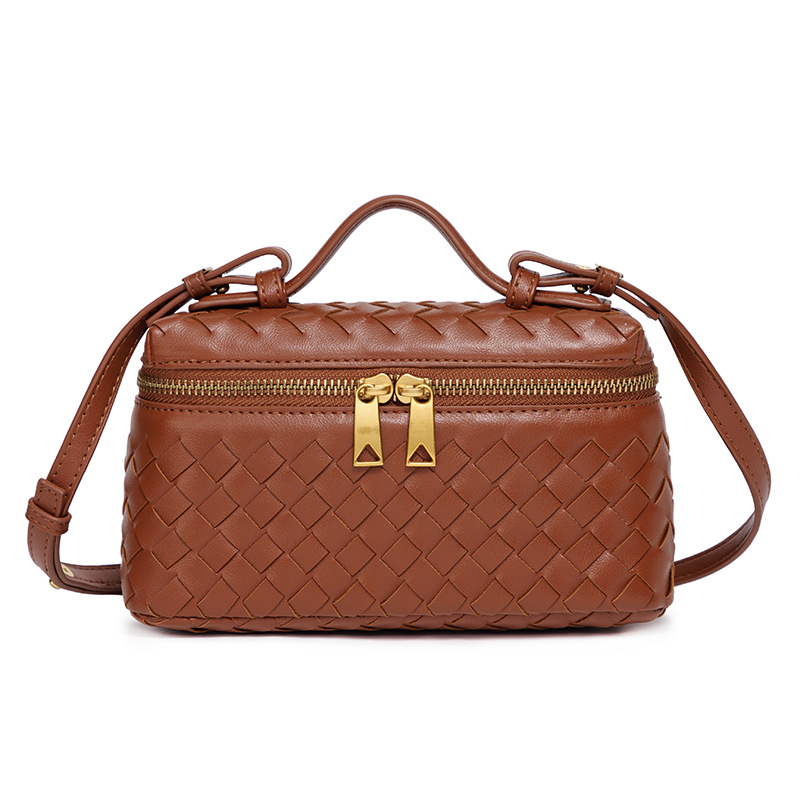 Baoyijia Box Bag, PU koža, gradski minimalistički stil, vodoravni kvadratni oblik, zatvaranje zipom