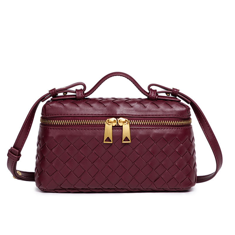Baoyijia Box Bag, PU koža, gradski minimalistički stil, vodoravni kvadratni oblik, zatvaranje zipom