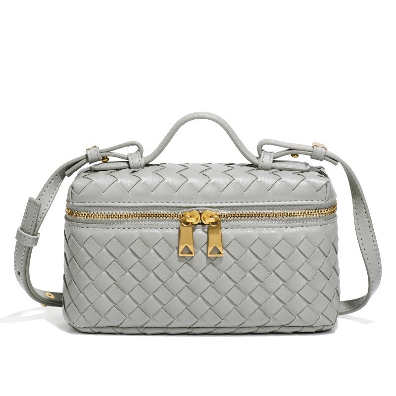 Baoyijia Box Bag, PU koža, gradski minimalistički stil, vodoravni kvadratni oblik, zatvaranje zipom
