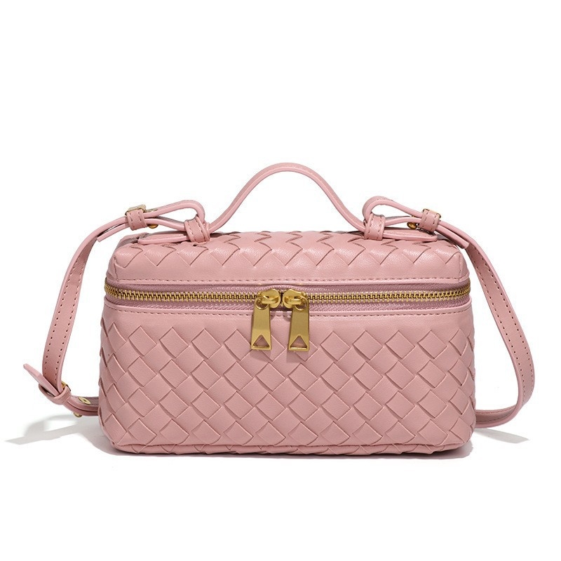 Baoyijia Box Bag, PU koža, gradski minimalistički stil, vodoravni kvadratni oblik, zatvaranje zipom