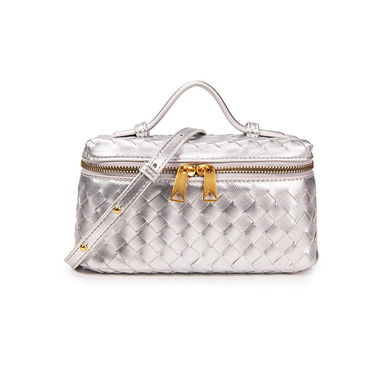 Baoyijia Box Bag, PU koža, gradski minimalistički stil, vodoravni kvadratni oblik, zatvaranje zipom