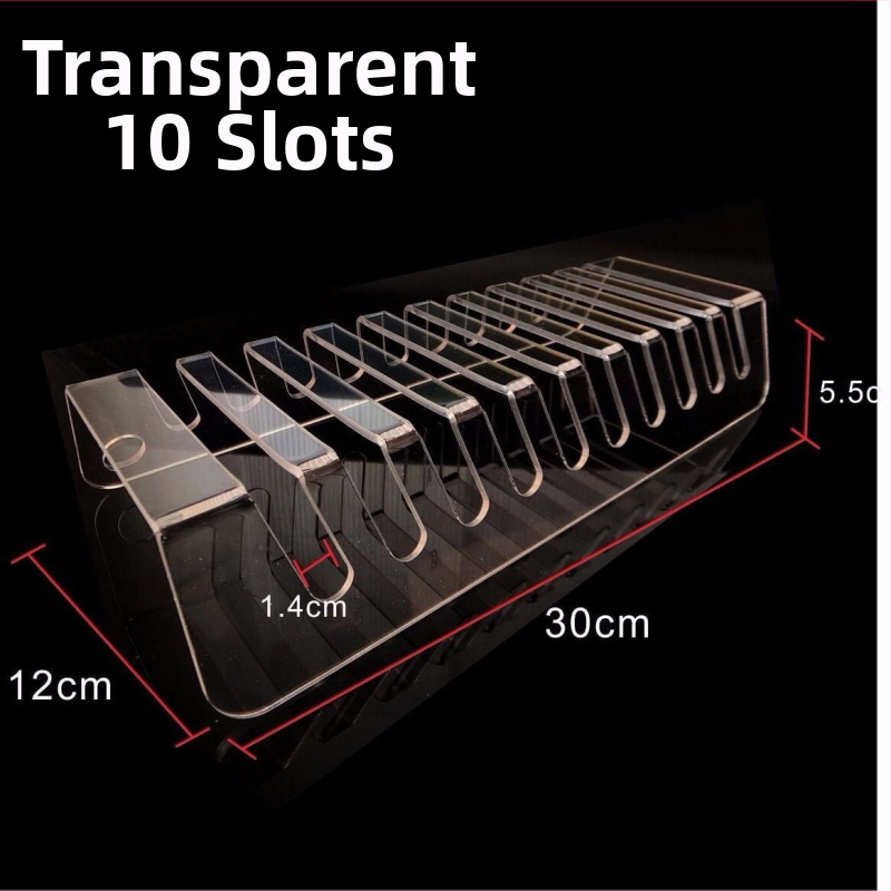 Držiak na mobilný telefón, transparentný akryl, viacportové nabíjanie