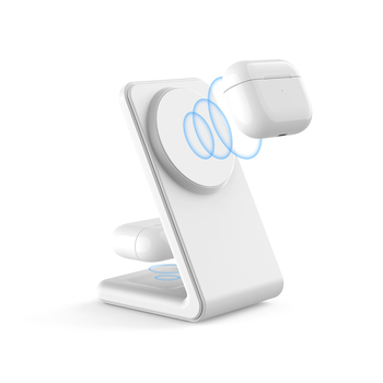 Divu vienu magnetiska bezvadu uzlāde ar saliekamu statīvu, Apple ierīcēm, 15W ātra bezvadu uzlāde