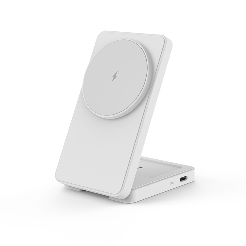 Divu vienu magnetiska bezvadu uzlāde ar saliekamu statīvu, Apple ierīcēm, 15W ātra bezvadu uzlāde