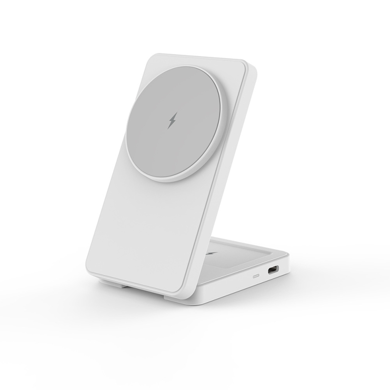 Divu vienu magnetiska bezvadu uzlāde ar saliekamu statīvu, Apple ierīcēm, 15W ātra bezvadu uzlāde