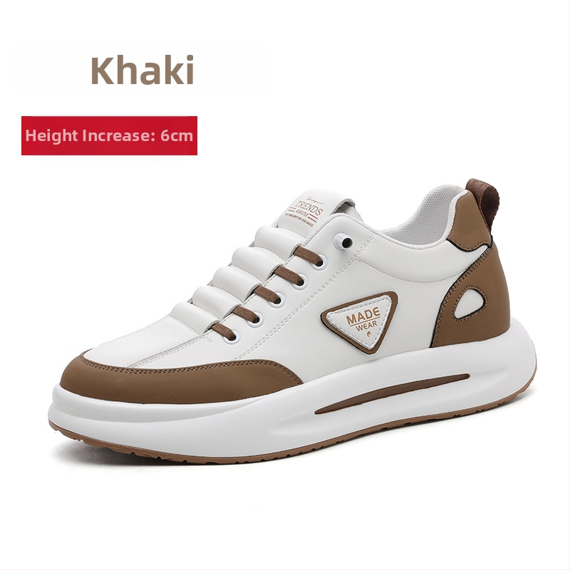 Vīriešu ādas sporta apavi ar slēgtu augstuma palielināšanu, virsma no govs ādas, PU iekšējā zolīte ar sietu, gumijas zole, zems papēdis 1-3 cm