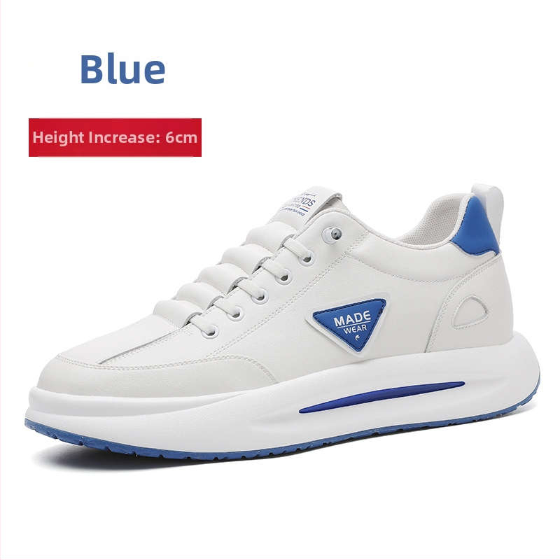 Vīriešu ādas sporta apavi ar slēgtu augstuma palielināšanu, virsma no govs ādas, PU iekšējā zolīte ar sietu, gumijas zole, zems papēdis 1-3 cm