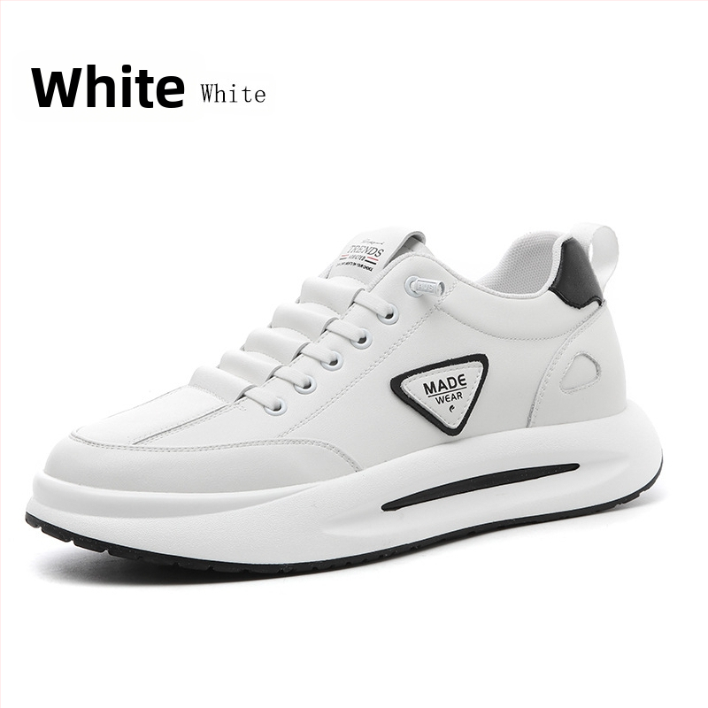 Vīriešu ādas sporta apavi ar slēgtu augstuma palielināšanu, virsma no govs ādas, PU iekšējā zolīte ar sietu, gumijas zole, zems papēdis 1-3 cm