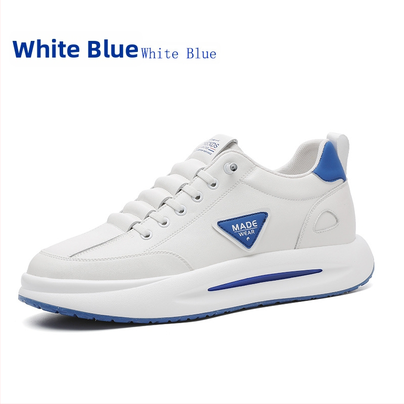 Vīriešu ādas sporta apavi ar slēgtu augstuma palielināšanu, virsma no govs ādas, PU iekšējā zolīte ar sietu, gumijas zole, zems papēdis 1-3 cm