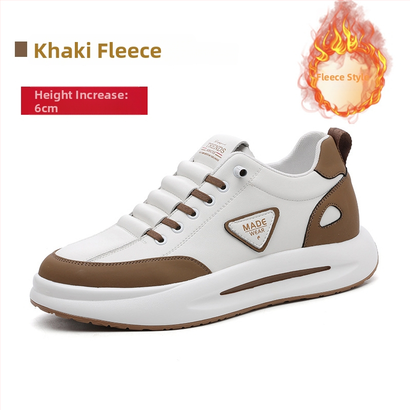 Vīriešu ādas sporta apavi ar slēgtu augstuma palielināšanu, virsma no govs ādas, PU iekšējā zolīte ar sietu, gumijas zole, zems papēdis 1-3 cm