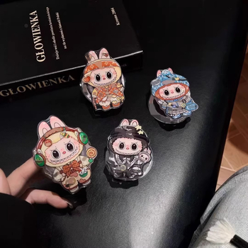 Držiak na telefón s magnetickým uchytením, DIY prispôsobenie, 360° otáčanie, skladací, rozkošný kreslený dizajn, módny štýl, plast