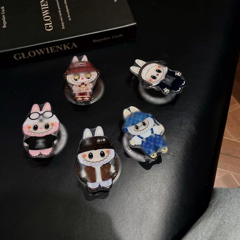 Držiak na telefón s magnetickým uchytením, DIY prispôsobenie, 360° otáčanie, skladací, rozkošný kreslený dizajn, módny štýl, plast