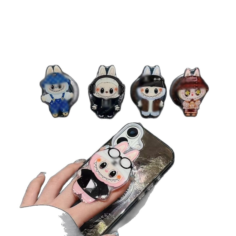 Držiak na telefón s magnetickým uchytením, DIY prispôsobenie, 360° otáčanie, skladací, rozkošný kreslený dizajn, módny štýl, plast