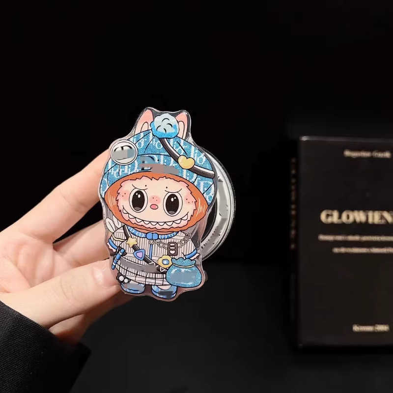 Držiak na telefón s magnetickým uchytením, DIY prispôsobenie, 360° otáčanie, skladací, rozkošný kreslený dizajn, módny štýl, plast