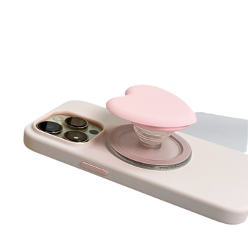 Snap-on silikona tālruņa statīvs, modelis X-113, savietojams ar iPhone 12–15, magnētiskais MagSafe, salokāms.