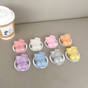 Stojan na telefón na stole s motívom KT mačky, magnetický, odnímateľný a vysúvací, z plastu, karikatúrny štýl