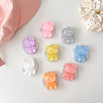 Stojan na telefón na stole s motívom KT mačky, magnetický, odnímateľný a vysúvací, z plastu, karikatúrny štýl