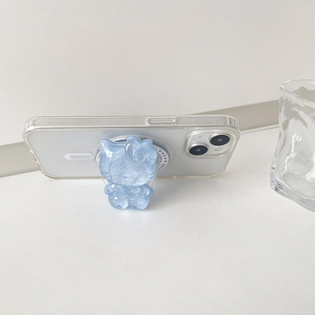 Stojan na telefón na stole s motívom KT mačky, magnetický, odnímateľný a vysúvací, z plastu, karikatúrny štýl