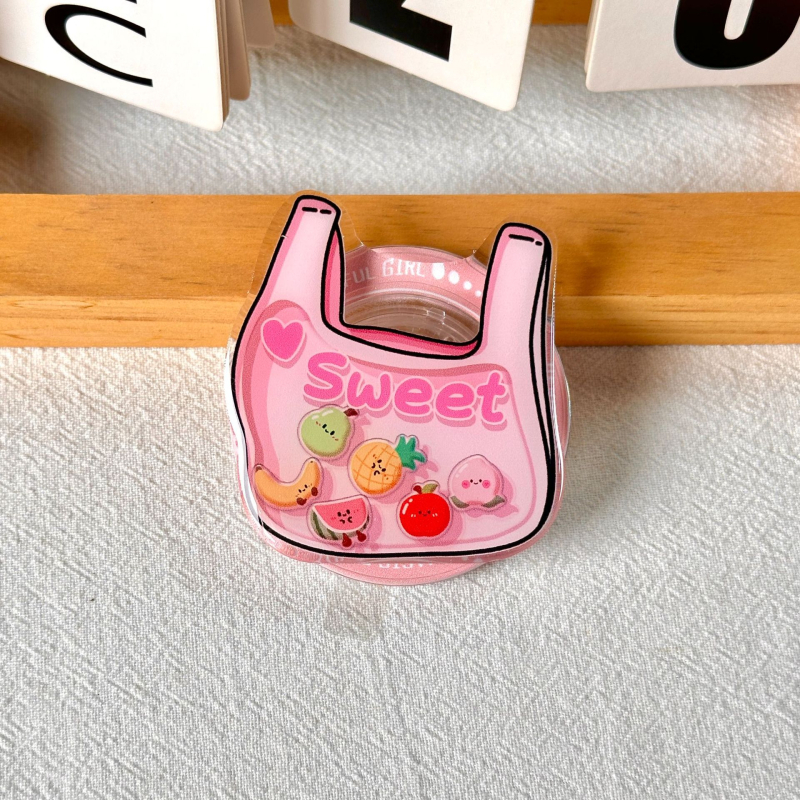 Magnetiskais MagSafe turētājs ar Miffy motīvu un ķirsi, izstiepjams gaisa atbalsts, akrils, modelis 01, ārējai lietošanai