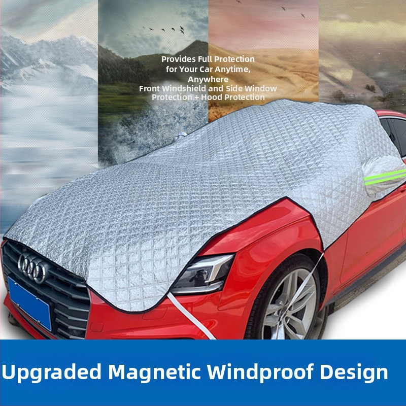 Snehová ochrana predného skla auta – Angry Horse, strieborná páska, lepenie, univerzálna kompatibilita, 1 kg