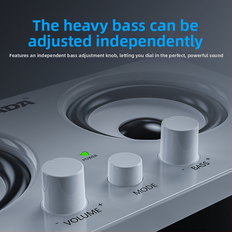 Datoru skaļruņi 2.1 ar USB barošanu, galda veidols, 3,5 mm ligzda, frekvenču diapazons 40 Hz–20 kHz, jauda 3 W