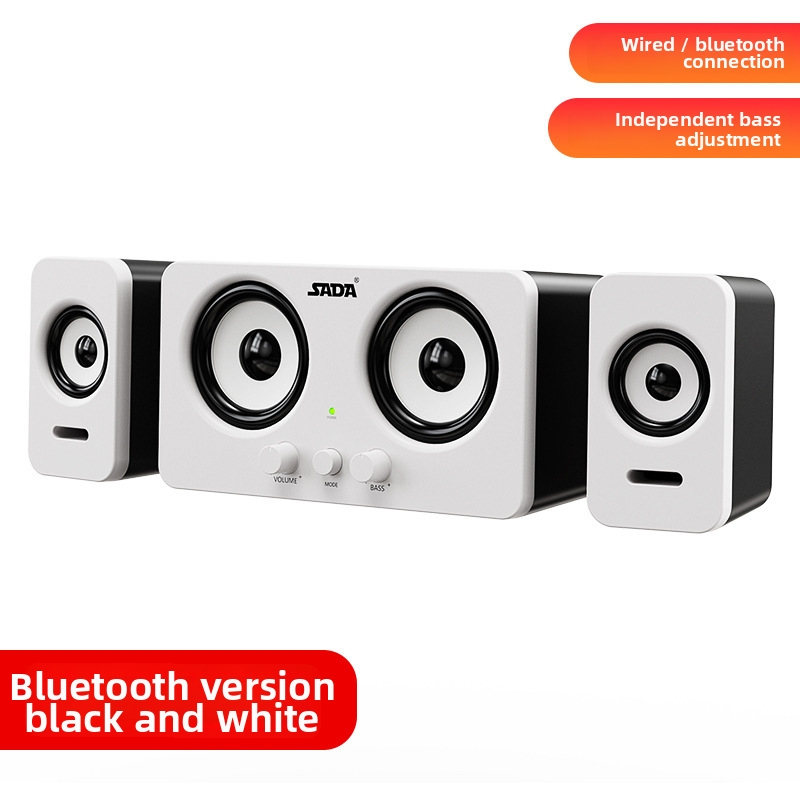 Datoru skaļruņi 2.1 ar USB barošanu, galda veidols, 3,5 mm ligzda, frekvenču diapazons 40 Hz–20 kHz, jauda 3 W