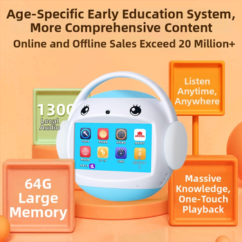 Μηχανή πρώιμης εκπαίδευσης για παιδιά με οθόνη LCD, επαναφορτιζόμενη μπαταρία, Wi-Fi και εφαρμογή, αναπαραγωγή MP3, 8GB μνήμη