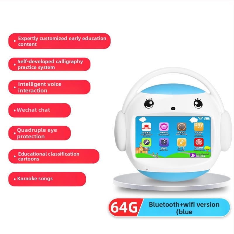 Μηχανή πρώιμης εκπαίδευσης για παιδιά με οθόνη LCD, επαναφορτιζόμενη μπαταρία, Wi-Fi και εφαρμογή, αναπαραγωγή MP3, 8GB μνήμη