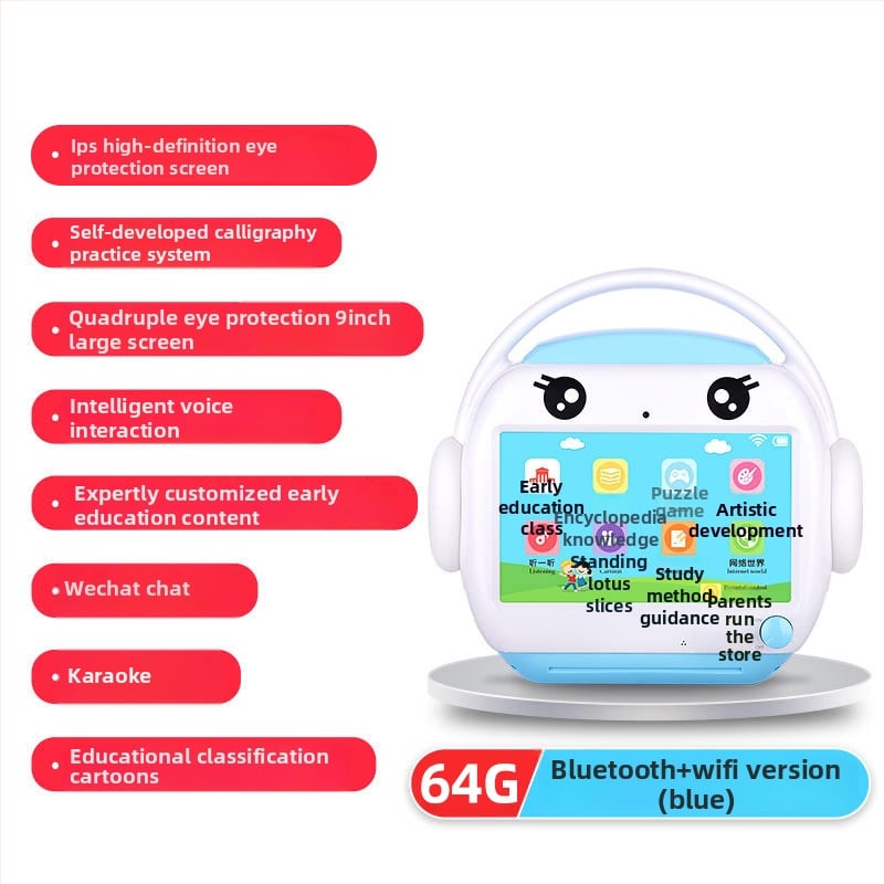 Μηχανή πρώιμης εκπαίδευσης για παιδιά με οθόνη LCD, επαναφορτιζόμενη μπαταρία, Wi-Fi και εφαρμογή, αναπαραγωγή MP3, 8GB μνήμη