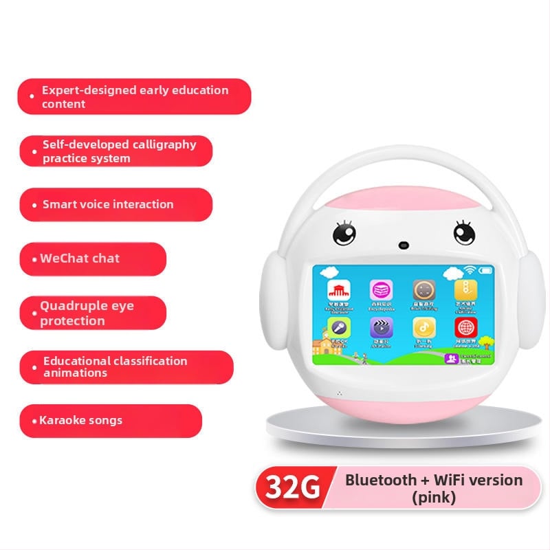 Μηχανή πρώιμης εκπαίδευσης για παιδιά με οθόνη LCD, επαναφορτιζόμενη μπαταρία, Wi-Fi και εφαρμογή, αναπαραγωγή MP3, 8GB μνήμη