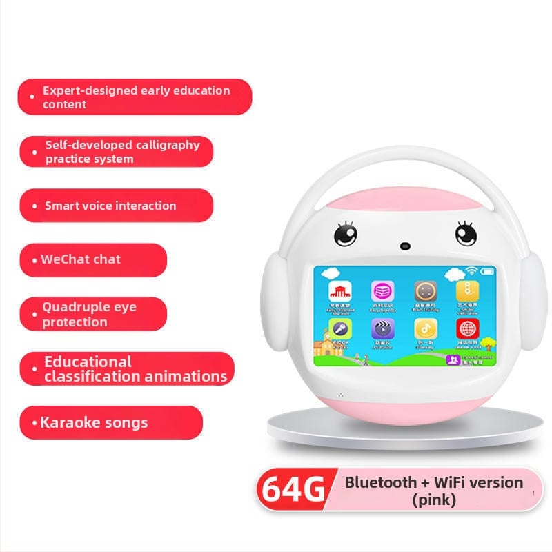 Μηχανή πρώιμης εκπαίδευσης για παιδιά με οθόνη LCD, επαναφορτιζόμενη μπαταρία, Wi-Fi και εφαρμογή, αναπαραγωγή MP3, 8GB μνήμη