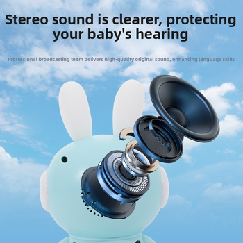 Детска образователна приказна машина с зайче — Bluetooth, дистанционно управление, MP3 възпроизвеждане, 8GB памет, ABS материал