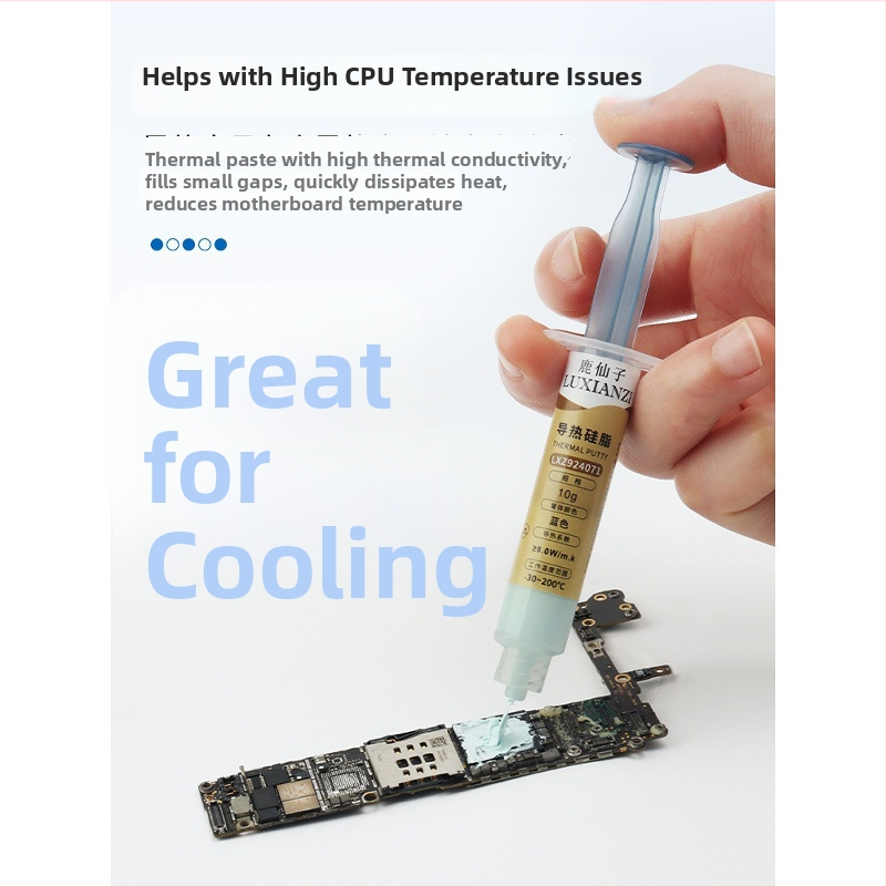 Deer Fairy CPU dzesēšanas silikona gels, 10W/mK, augsta temperatūras izturība, piemērots CPU, mātesplatēm un VRAM