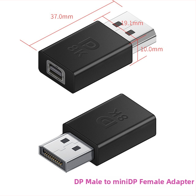 ESYNC DP na Mini DisplayPort adaptér, podporuje 8K@60Hz, výstup 1×2, puzdro z hliníkovej zliatiny