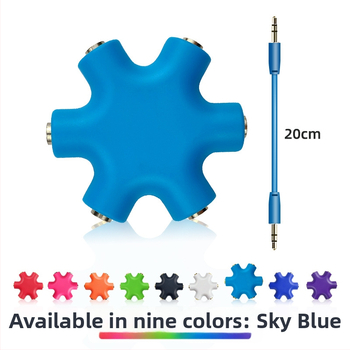 1 na 5 slúchadlový audio splitter s meďovým jadrom, výstupné audio rozhranie, 20 cm kábel súčasťou balenia