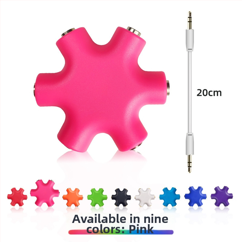 1 na 5 slúchadlový audio splitter s meďovým jadrom, výstupné audio rozhranie, 20 cm kábel súčasťou balenia