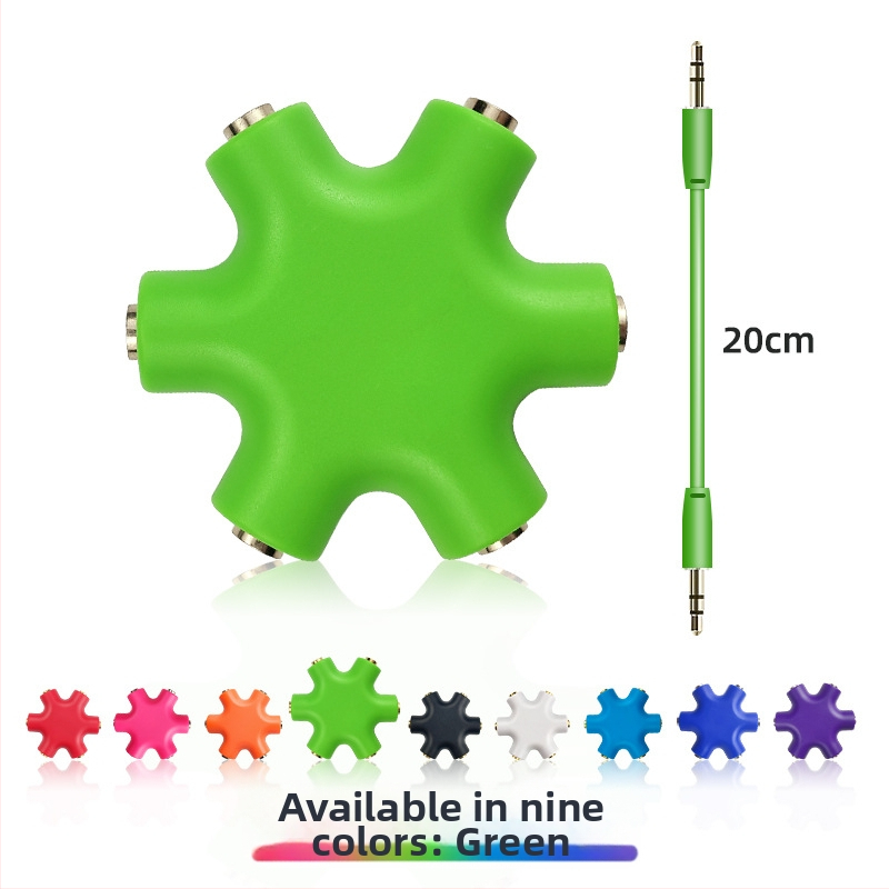 1 na 5 slúchadlový audio splitter s meďovým jadrom, výstupné audio rozhranie, 20 cm kábel súčasťou balenia