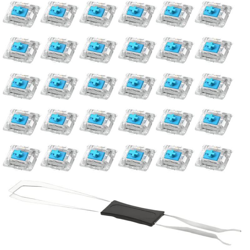 Kross-Stem mehāniski tastatūras slēdži ar taustiņu vāciņu izvilkšanas komplektu un slēdžu izvilkšanas komplektu (0.35 kg, izlaists 2023-09-14)